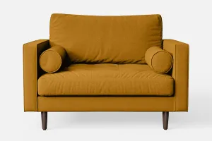 Gela Armchair Yellow Linen Fabric
