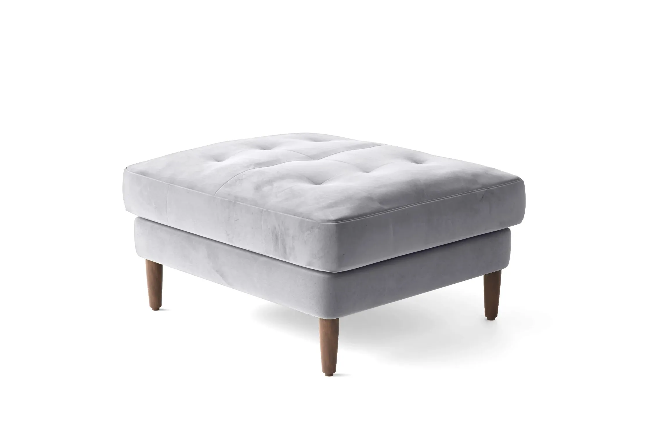 Gela Ottoman Silver Velvet