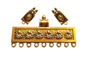Golden German Silver Ganesha Pendant and Studs