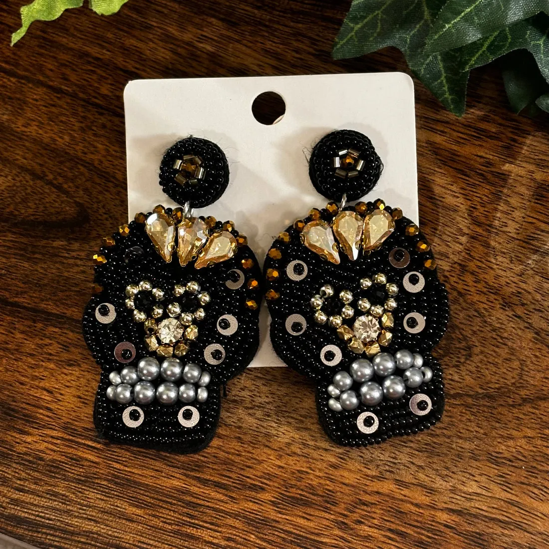 Halloween Spooky Statement Post Back Earrings BOO  Black Cat  Witches Hat  Orange BOO