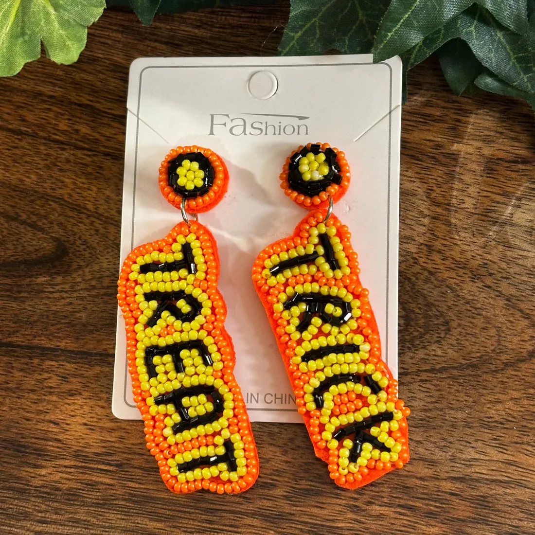 Halloween Spooky Statement Post Back Earrings BOO  Black Cat  Witches Hat  Orange BOO