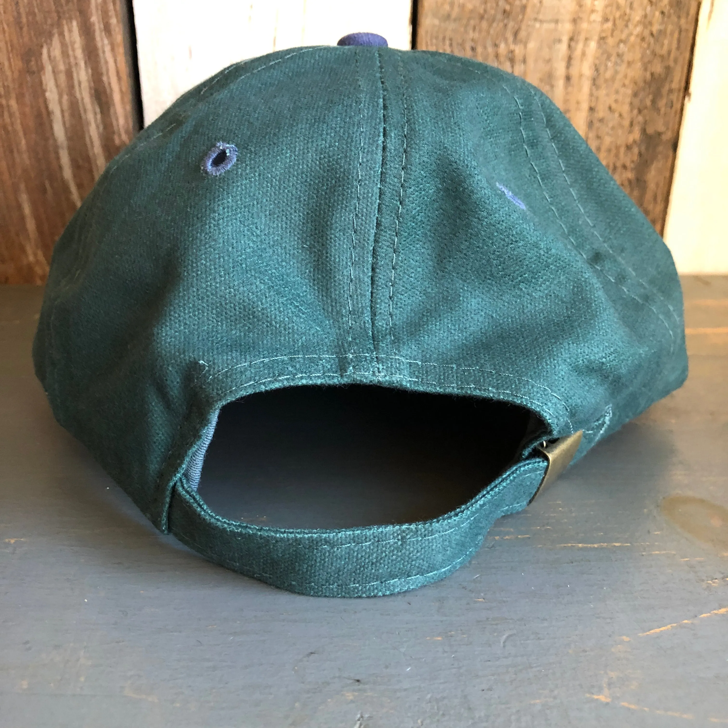 Hermosa Beach AS REAL AS THE STREETS - 6 Panel Low Profile Baseball Cap with Adjustable Strap with Press Buckle - Dark Green/Navy