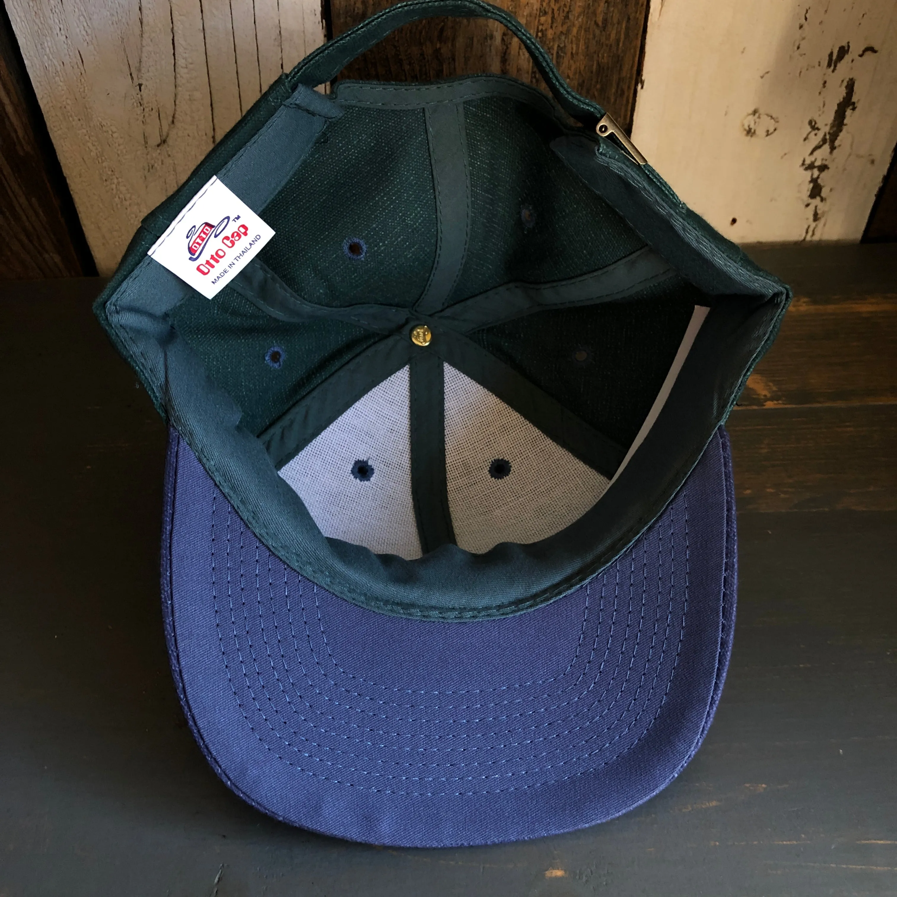 Hermosa Beach AS REAL AS THE STREETS - 6 Panel Low Profile Baseball Cap with Adjustable Strap with Press Buckle - Dark Green/Navy