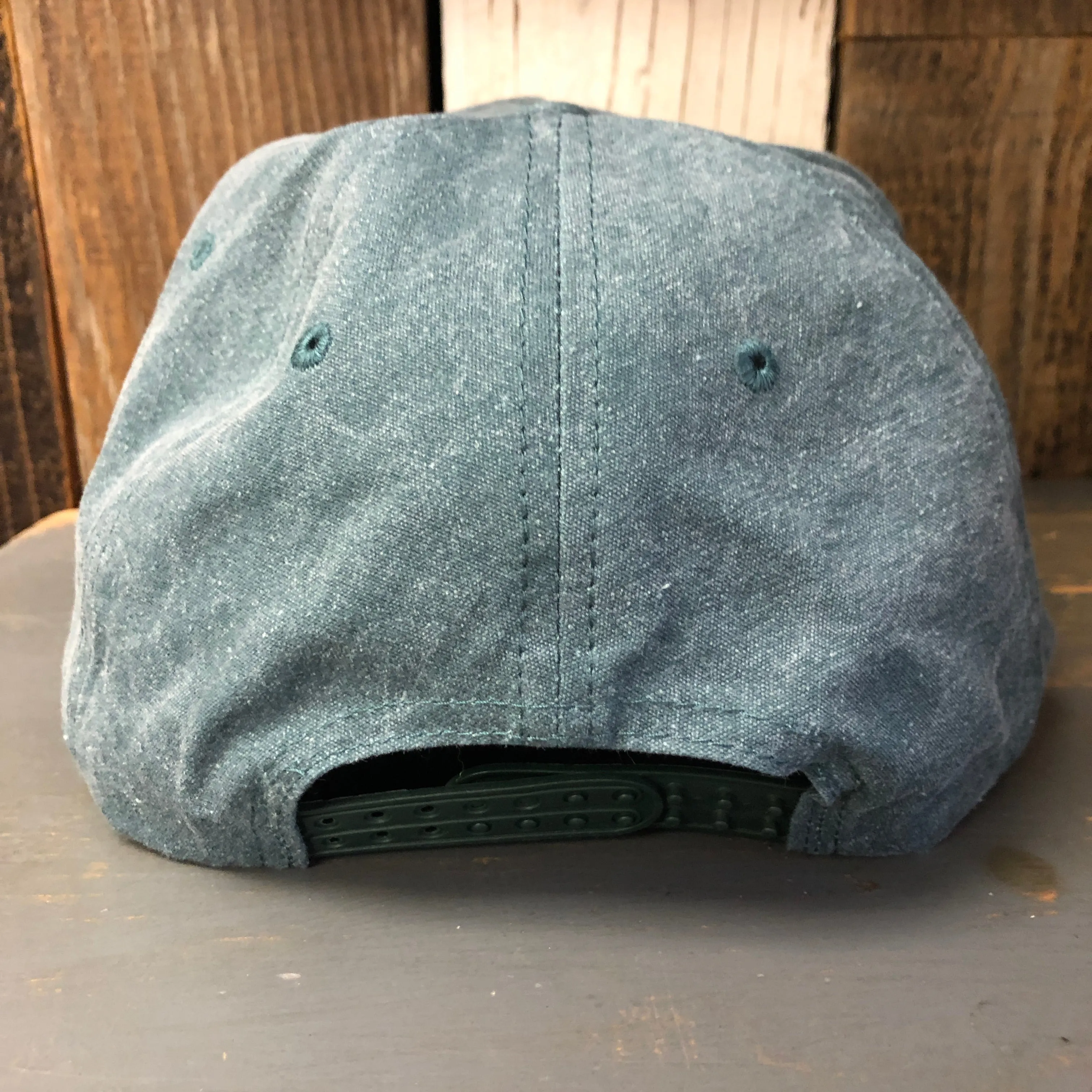 Hermosa Beach LIFEGUARD TOWER :: 5 panel Stone Washed Canvas 2-Tone - Moss/Gold Braid