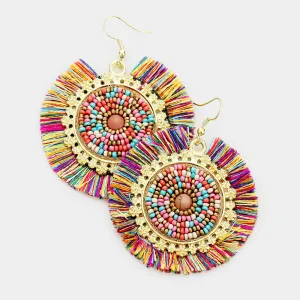 iLLASPARKZ Bead Statement Tassel Earrings