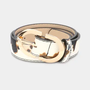 iLLASPARKZ Cow Patterned Faux Leather Belt