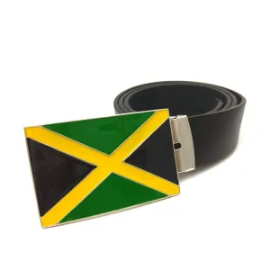 Jamaica Flag Leather Belt