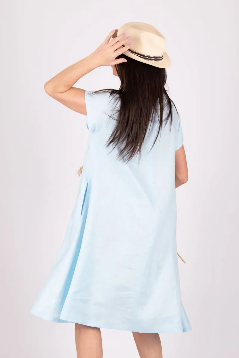 Knee Length Linen Dress ALICIA
