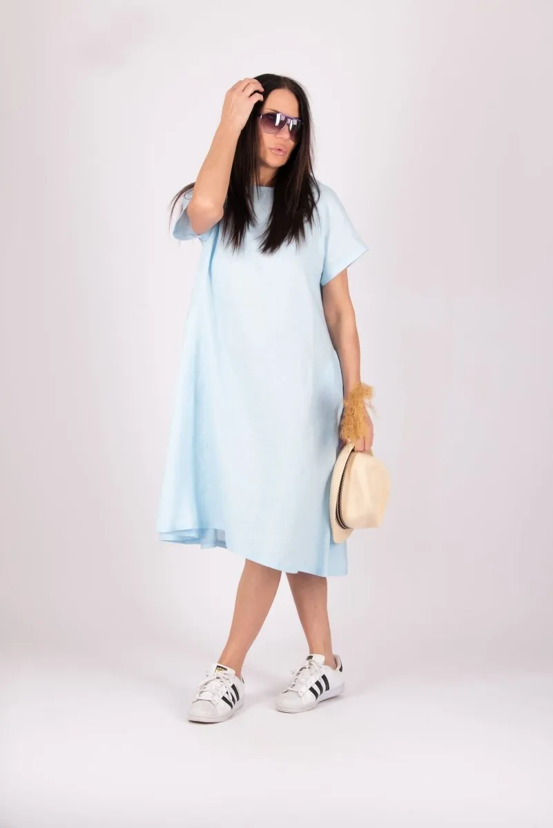 Knee Length Linen Dress ALICIA