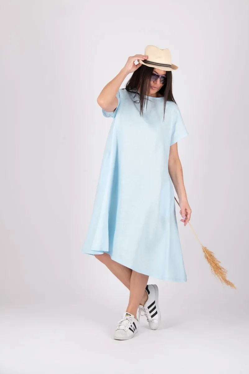 Knee Length Linen Dress ALICIA