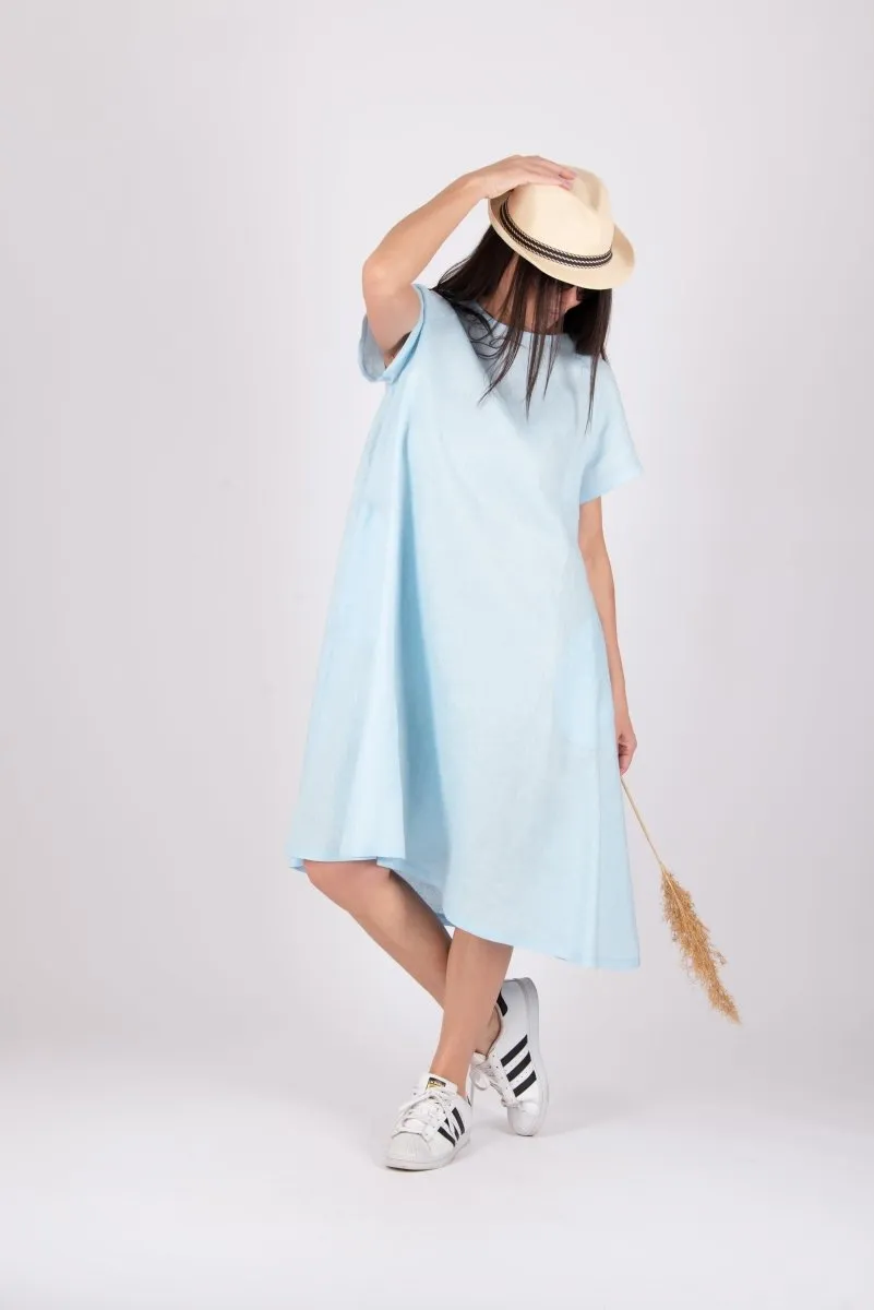 Knee Length Linen Dress ALICIA