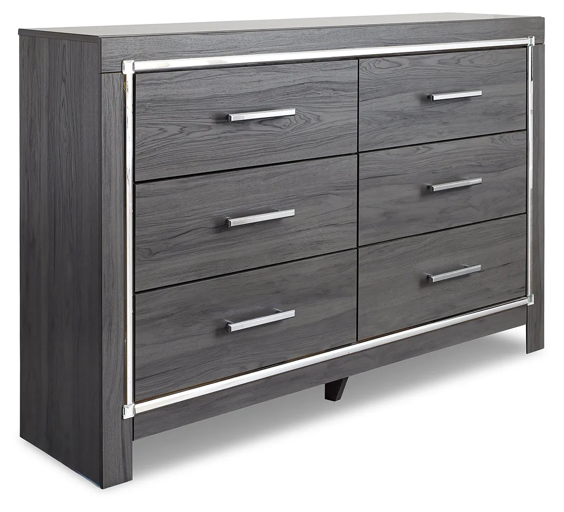 Lodanna Full Panel Bed with Dresser in Gray