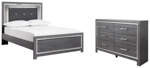 Lodanna Full Panel Bed with Dresser in Gray