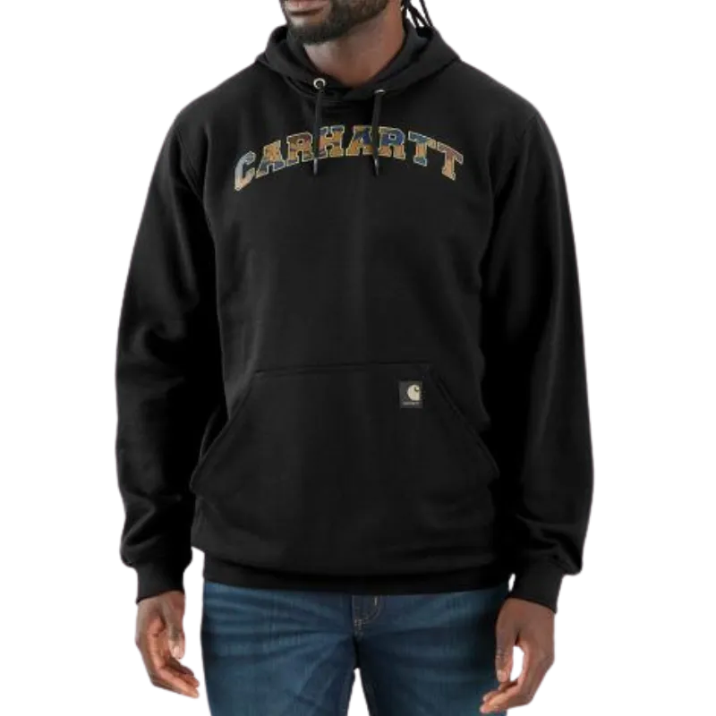 Loose Fit Midweight Camo Logo Graphic Sweatshirt | Black