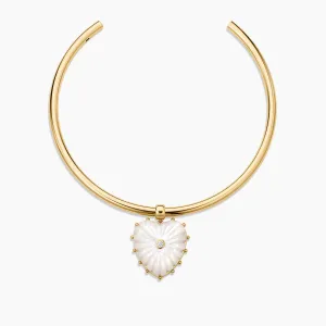 Malene Mother of Pearl Heart Choker Necklace