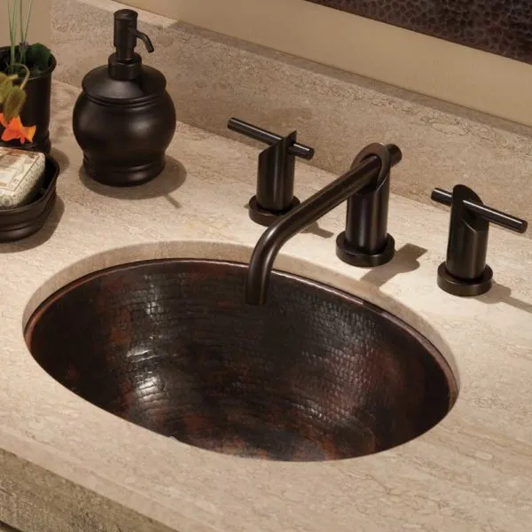 Native Trails Cameo Oval Hand Hammered Copper Bathroom Sink