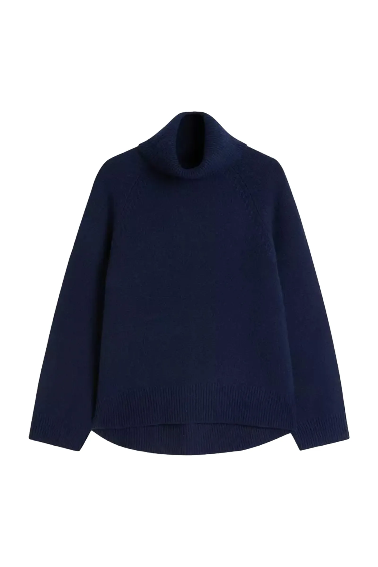 Navy Cashmere Lofty Roll Neck