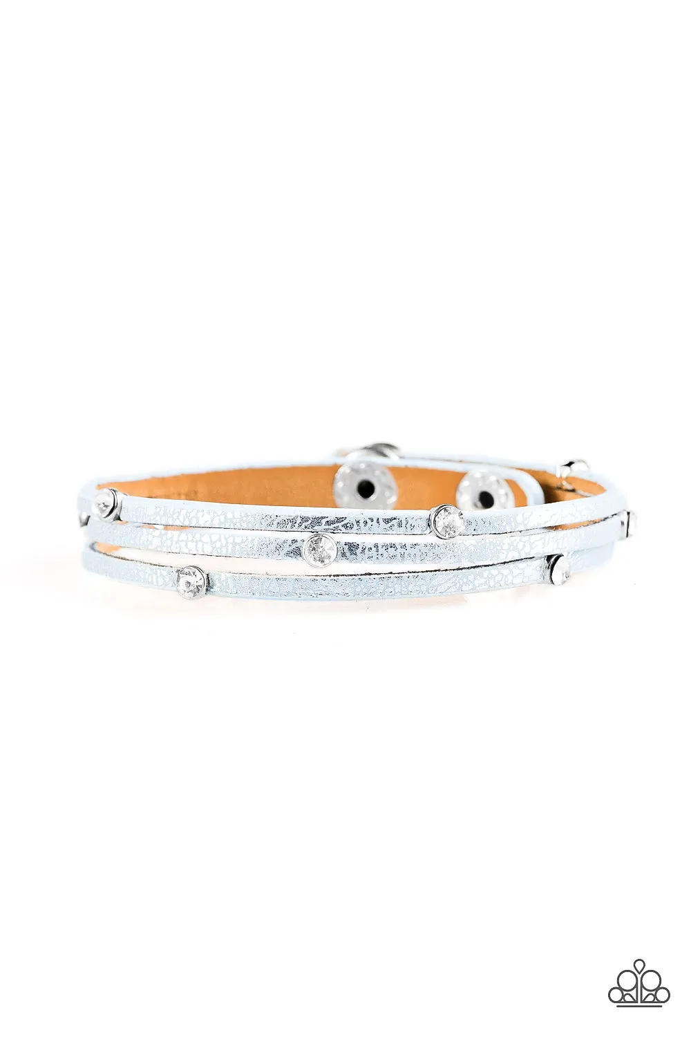 Open Door Jewelry - Drop A SHINE - Blue Bracelet - Paparazzi Accessories