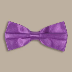 Purple Satin Plain Bowtie