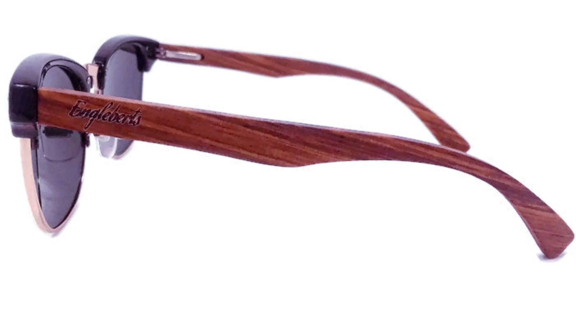 Real Walnut Wood Club Style Sunglasses