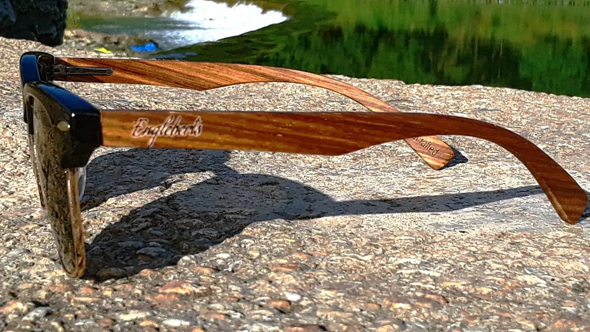 Real Walnut Wood Club Style Sunglasses