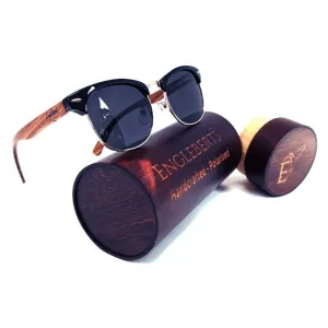 Real Walnut Wood Club Style Sunglasses