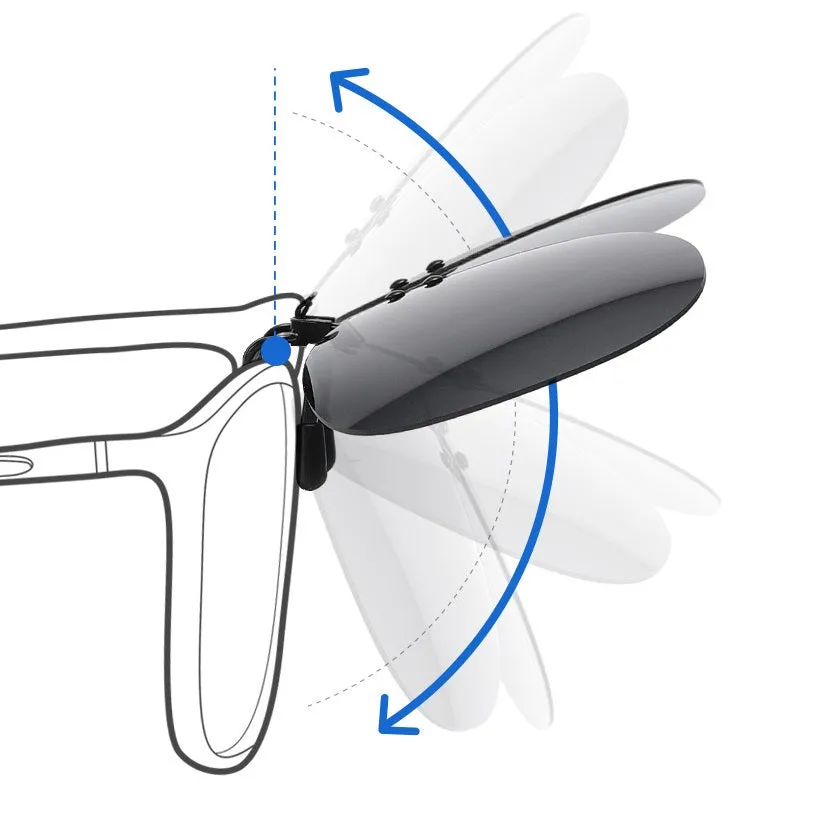Retro Polarized Clip On Flap up Sunglasses  UV 400 Protection Transform Optical Glasses to Sunglasses