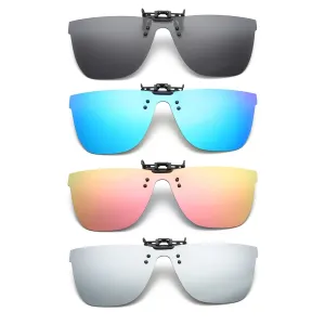 Retro Polarized Clip On Flap up Sunglasses  UV 400 Protection Transform Optical Glasses to Sunglasses