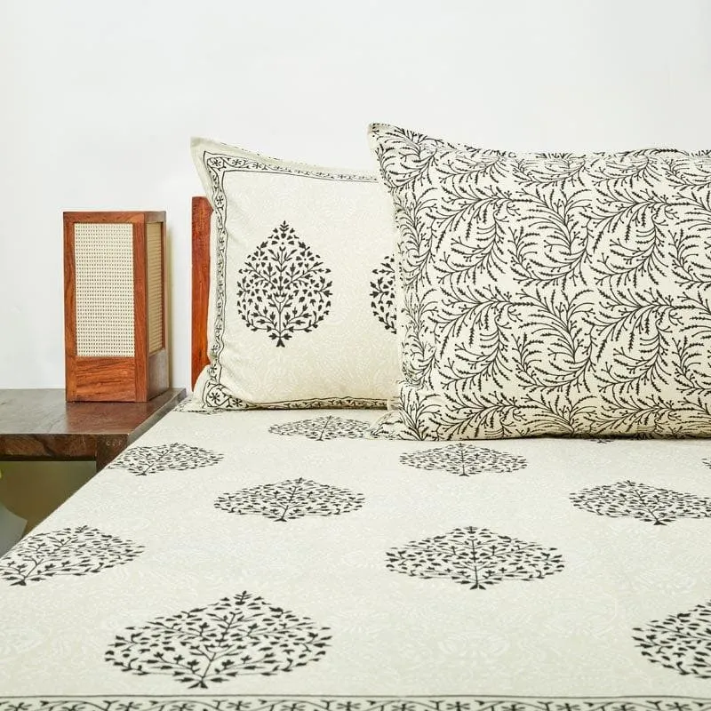 Sampreeti Printed Bedsheet - Black