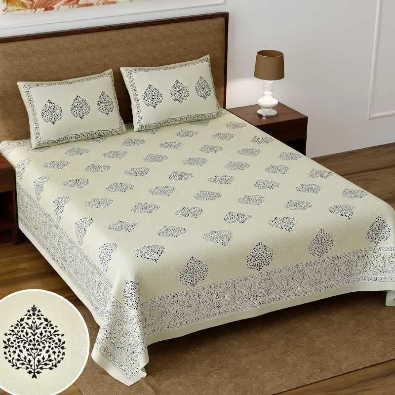 Sampreeti Printed Bedsheet - Black