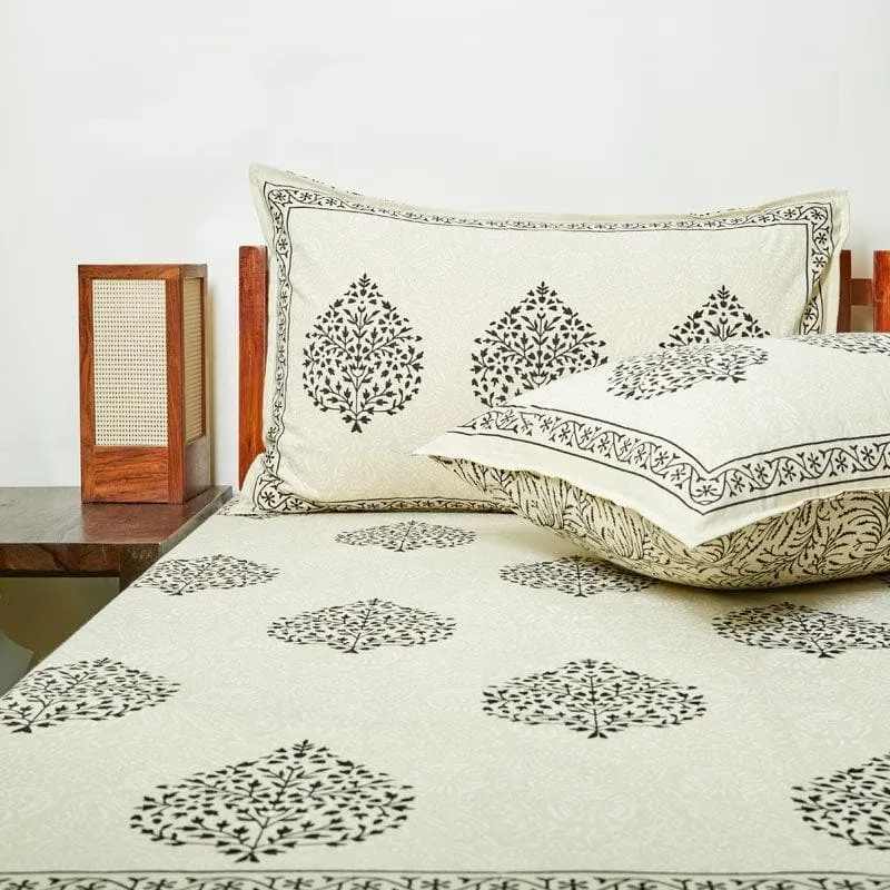 Sampreeti Printed Bedsheet - Black
