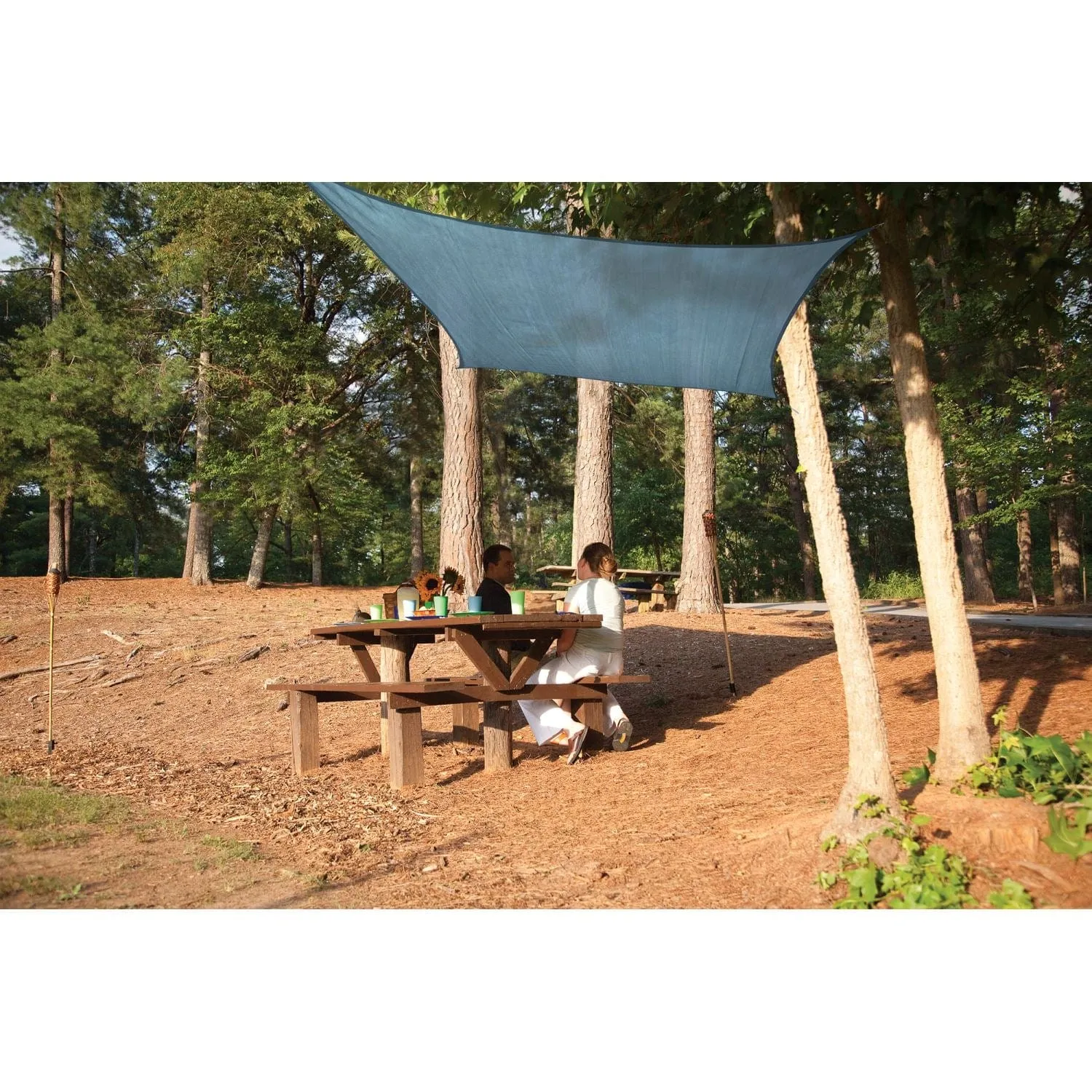 ShelterLogic | Shade Sail Square - Heavyweight 12 x 12 ft. Sea Blue (Attachment point/pole not included)