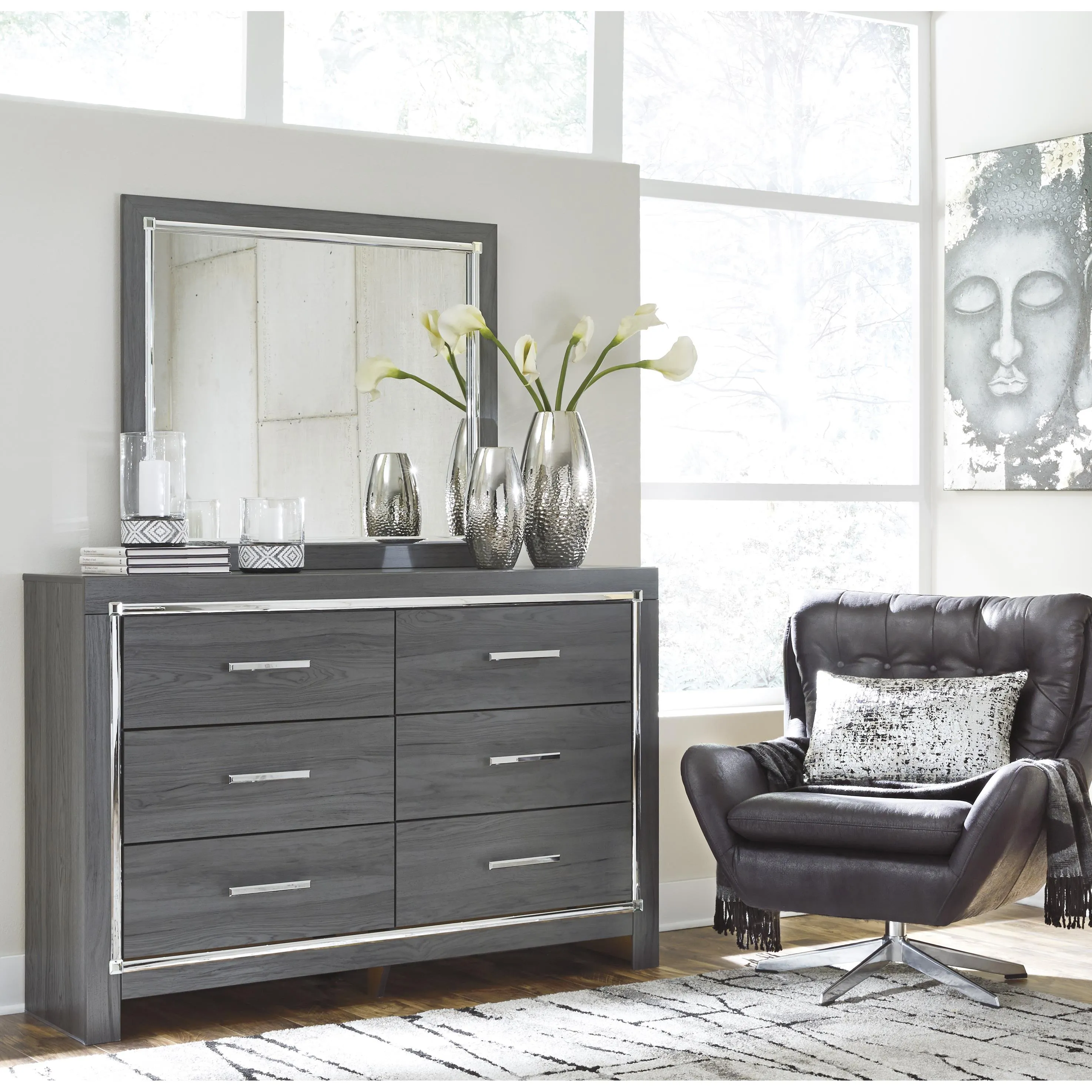 Signature Design by Ashley Lodanna 6-Drawer Dresser with Mirror B214-31/B214-36