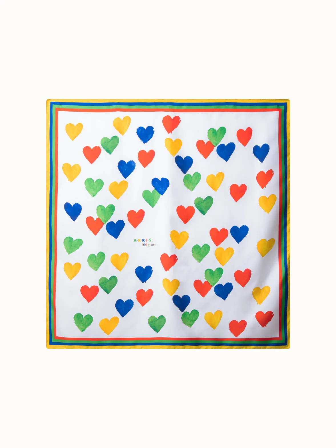 Silk Twill Scarf with Hearts Print