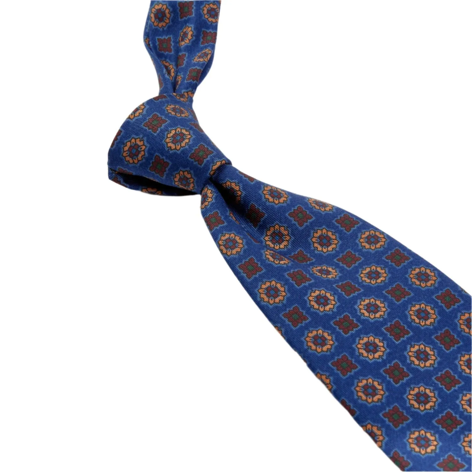 Sovereign Grade Blue Floral Diamond Ancient Madder Tie