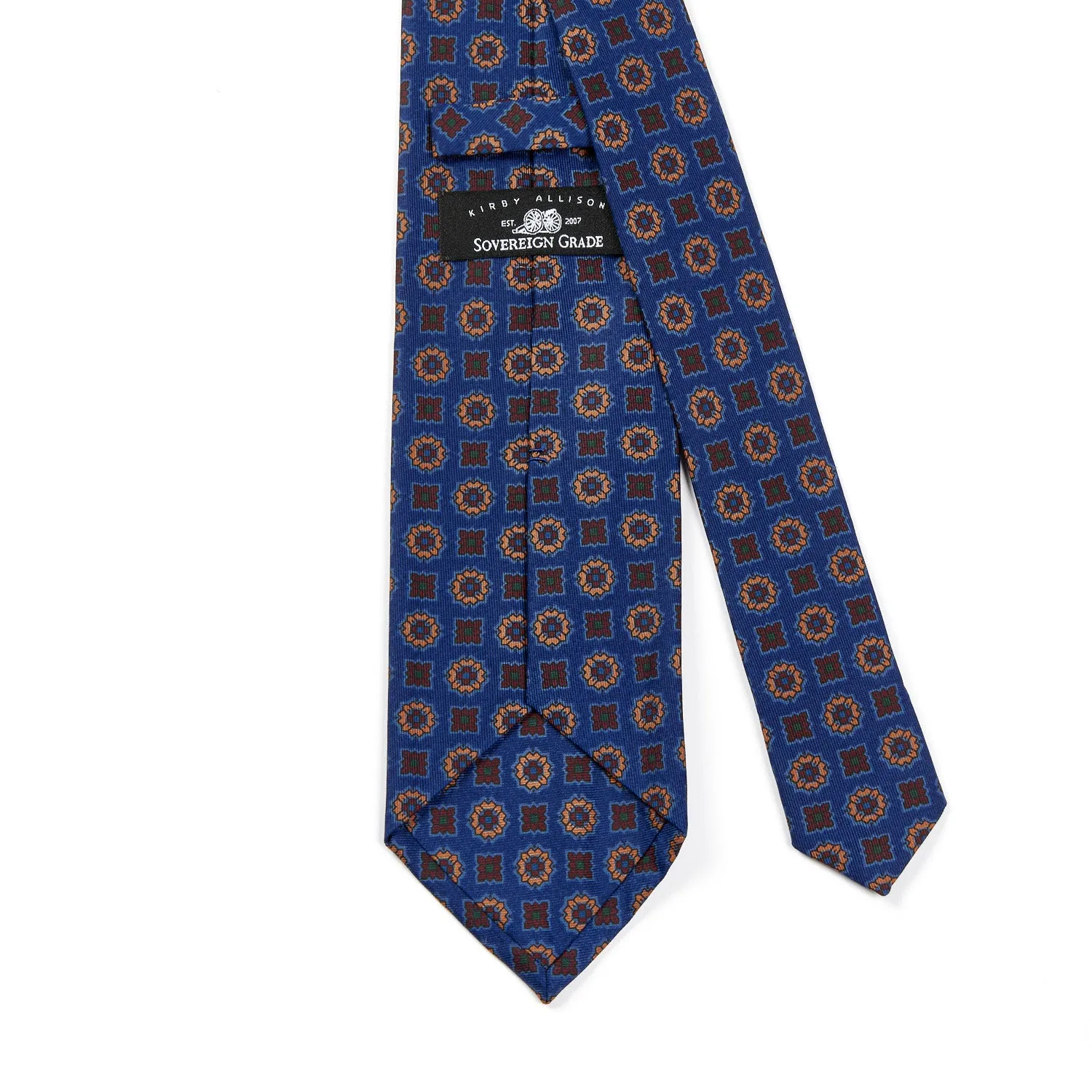 Sovereign Grade Blue Floral Diamond Ancient Madder Tie