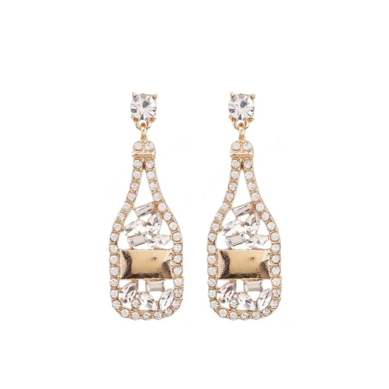 Sparkling Wine Statement Earrings | White