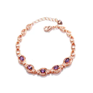 Sterling Silver & Purple Tanzanite Tennis Style Bracelet