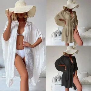 Sun Protection Solid Color Loose Breathable Casual Blouses