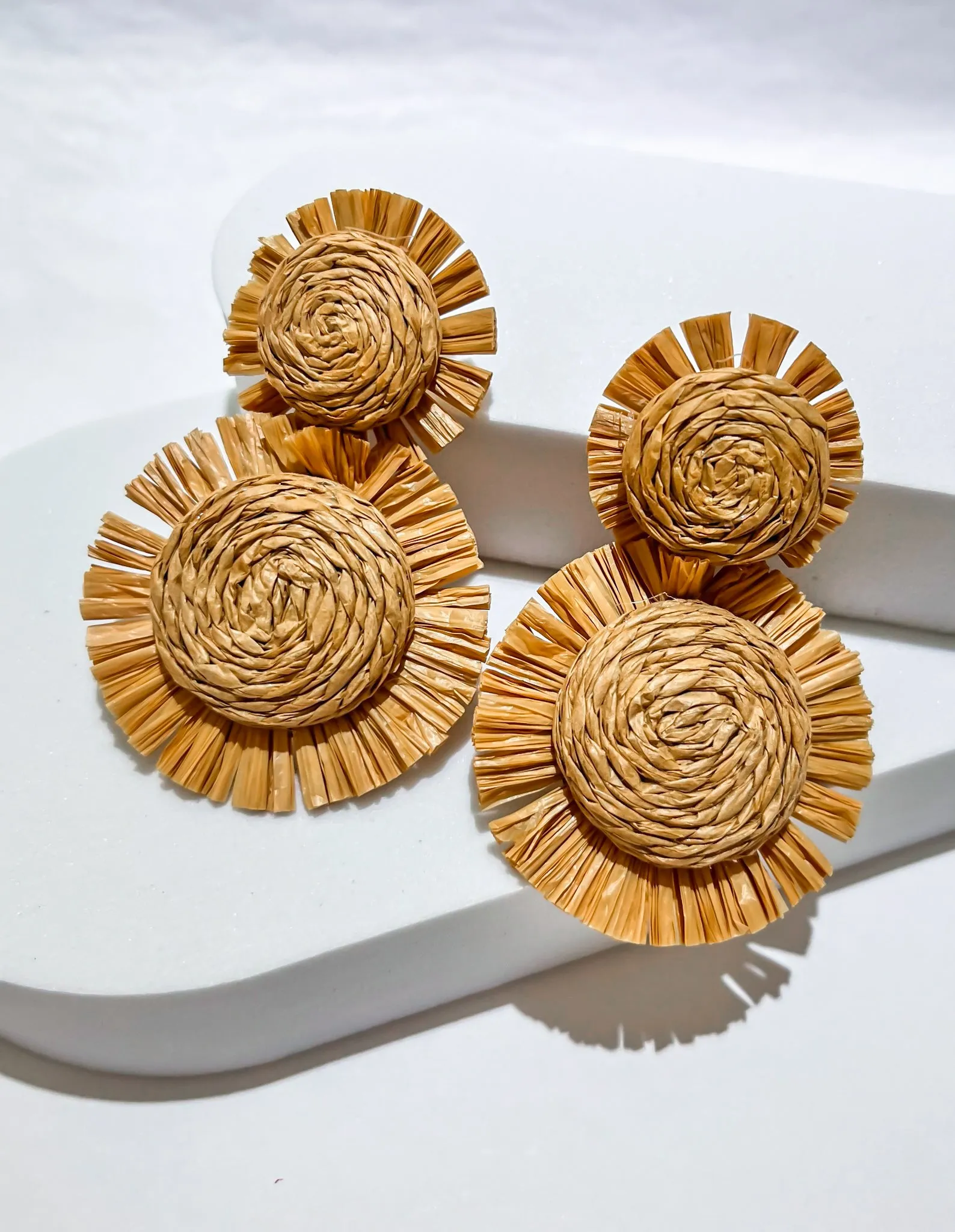 Sunny Statement Raffia Earrings