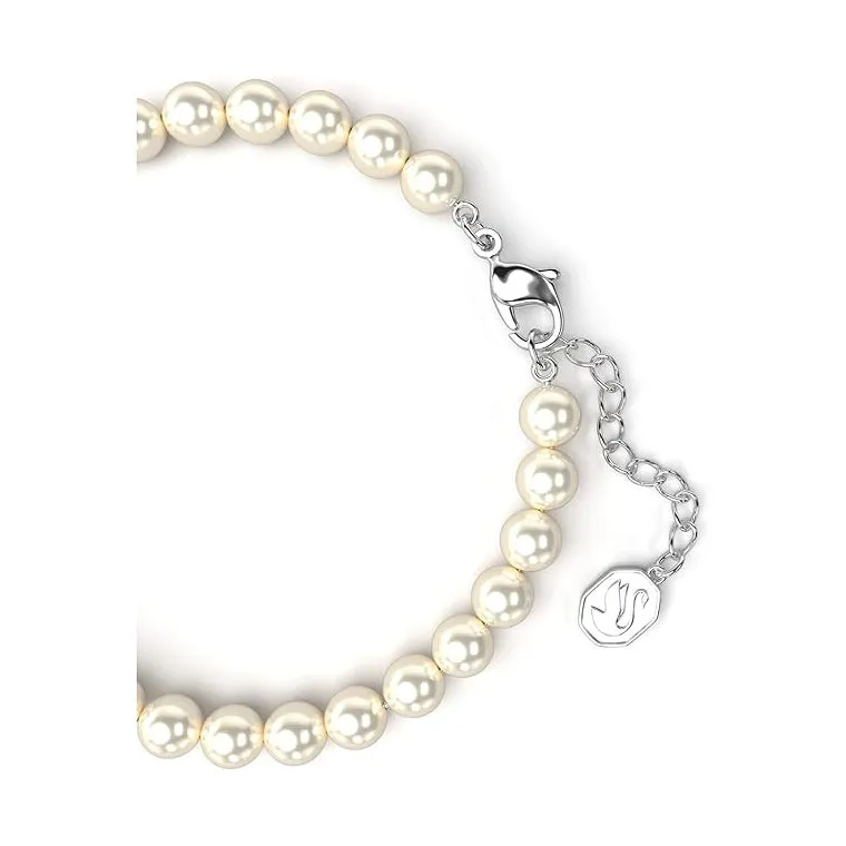 Swarovski Women's Crystal Pearls and Pavé-Set Sphere in a Rhodium Finished Setting Remix Strand Bracelet - 5669529