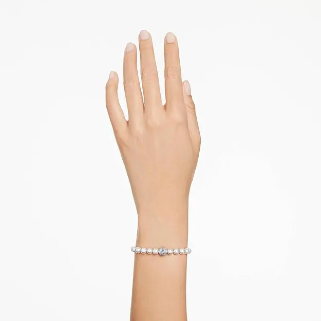 Swarovski Women's Crystal Pearls and Pavé-Set Sphere in a Rhodium Finished Setting Remix Strand Bracelet - 5669529