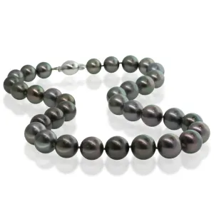 Tahitian Black Pearl Necklace With 9ct White Gold Clasp