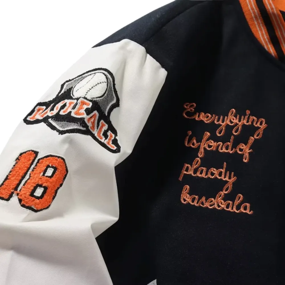 “Vintage Sunset Flock Jacquard Varsity” Jacket
