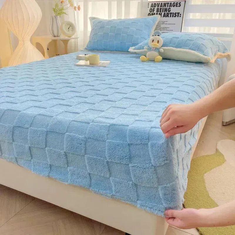 Warm Taff Velvet Fitted Bed Sheet