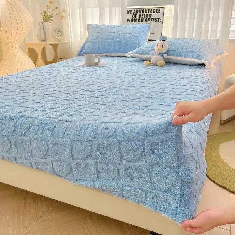 Warm Taff Velvet Fitted Bed Sheet