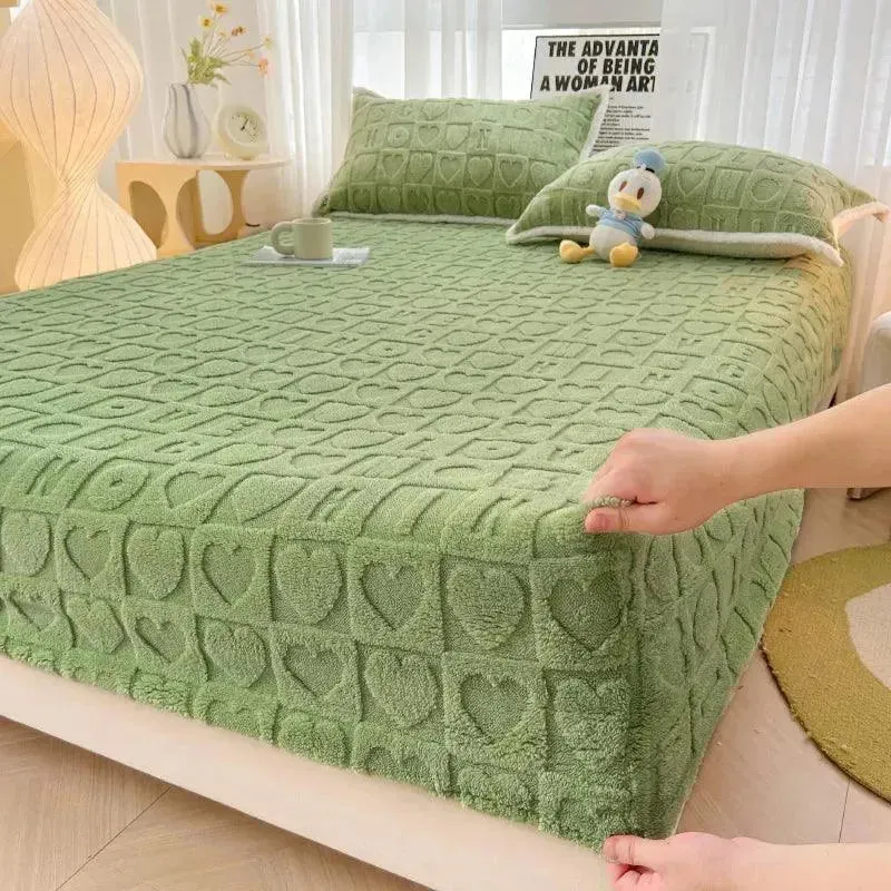 Warm Taff Velvet Fitted Bed Sheet