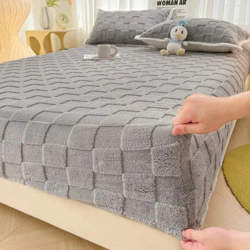 Warm Taff Velvet Fitted Bed Sheet