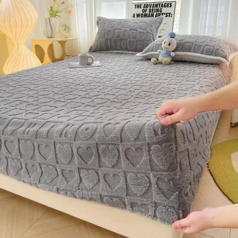 Warm Taff Velvet Fitted Bed Sheet
