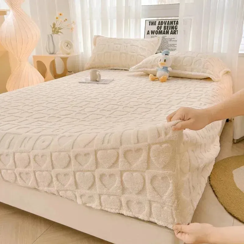 Warm Taff Velvet Fitted Bed Sheet